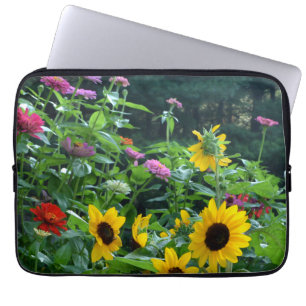 Protection Pour Ordinateur Portable Elégant jardin fleuri tournesols zinnias marguerit