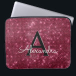 Protection Pour Ordinateur Portable Élégant Monogramme de Bourgogne et étincelle<br><div class="desc">Elégante Bourgogne Faux Bourgogne Marsala Shimmer Elégante Coque Monogramme. Ce coque peut être customisé pour inclure votre nom initial et prénom.</div>