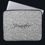 Protection Pour Ordinateur Portable Élégante Parties scintillant gris argent et étince<br><div class="desc">Elégante parties scintillant gris argenté et motif pétillant. monogramme personnalisé et optionnel. Disponible sur d'autres produits et peut être demandé pour n'importe quel des produits offerts à Zazzle.</div>