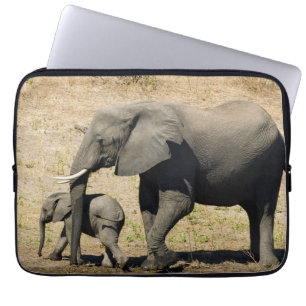 Protection Pour Ordinateur Portable Éléphant et mère de bébé