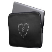 Protection Pour Ordinateur Portable Empreinte de patte Heart Monogramme Portable noir (devant gauche)