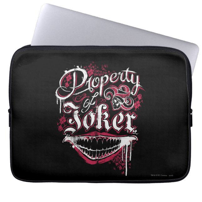 Protection Pour Ordinateur Portable Équipe de suicide | Propriété de Joker (Devant)