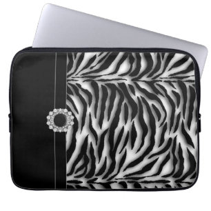 Protection Pour Ordinateur Portable Étui de laptop Zèbre Noir Bijou