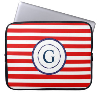 Protection Pour Ordinateur Portable Étui d'ordinateur monogramme nautique