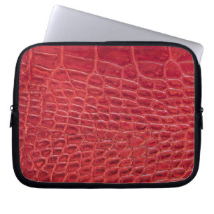 Protection Pour Ordinateur Portable Faux rouge alligator cuir