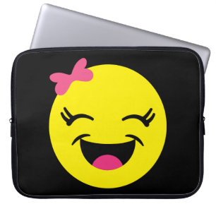 Protection Pour Ordinateur Portable Fille mignonne et heureuse d'Emoji