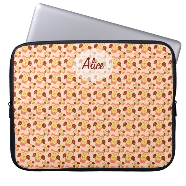 Protection Pour Ordinateur Portable Fleur de hibou (Devant)