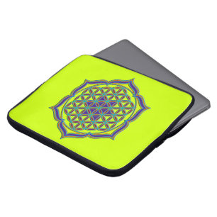 Protection Pour Ordinateur Portable Fleur de la vie / Blume des Lebens - Lotus Contour