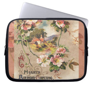 Protection Pour Ordinateur Portable Fleur de naissance victorienne de l'époque 1800