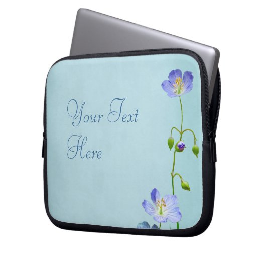 Protection Pour Ordinateur Portable Fleur sauvage bleu (devant gauche)