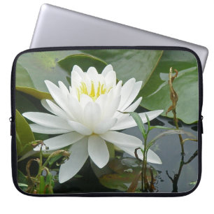 Protection Pour Ordinateur Portable Fleur sauvage Nénuphar blanc