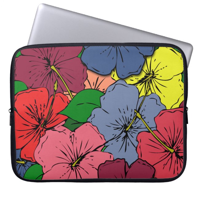 Protection Pour Ordinateur Portable Fleurs d'Hibiscus #8 (Devant)