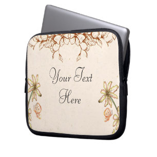 Protection Pour Ordinateur Portable Fleurs et papillons Vintages antiques Retro
