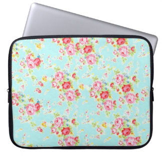 Protection Pour Ordinateur Portable Fleurs roses minables bleues de roses floraux