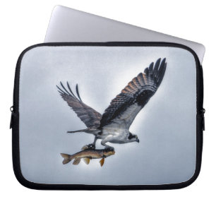 Protection Pour Ordinateur Portable Flying Osprey with Walleye Fish HDR Photo