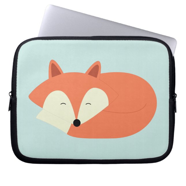 Protection Pour Ordinateur Portable Fox rouge somnolent mignon (Devant)