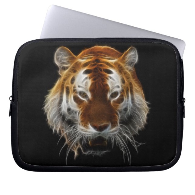 Protection Pour Ordinateur Portable Fractale de tigre (Devant)