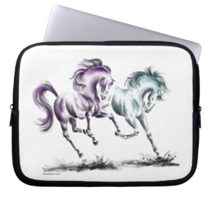 Protection Pour Ordinateur Portable Frolicking Racing Chevaux sauvages