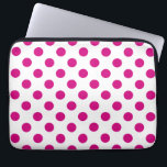 Protection Pour Ordinateur Portable Fuchsia polka<br><div class="desc">Fuchsia and white polka dots</div>