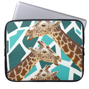 Protection Pour Ordinateur Portable Funky Giraffe Imprimer Turquoise bleu sauvage Moti