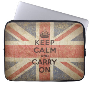 Protection Pour Ordinateur Portable Gardez le calme et continuez avec le drapeau