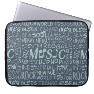 Protection Pour Ordinateur Portable Gènes de musique Word Collage de manches d'ordinat