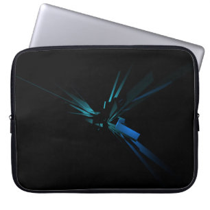 Protection Pour Ordinateur Portable Géométrie lumineuse du bleu et du vert
