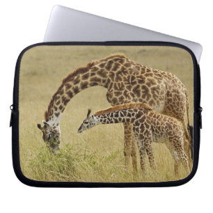 Protection Pour Ordinateur Portable Girafe Maasaï mère et bébé, Giraffa