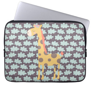 Protection Pour Ordinateur Portable Giraffe et nuages