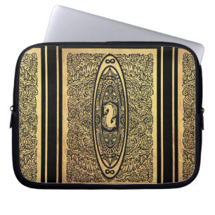 Protection Pour Ordinateur Portable Golden Seahorse Mandala - Ornate Infinity Design