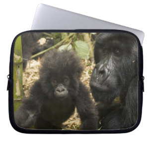 Protection Pour Ordinateur Portable Gorille des montagnes, adulte avec jeune