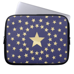 Protection Pour Ordinateur Portable Grande étoile d'or cerclée par de plus petites