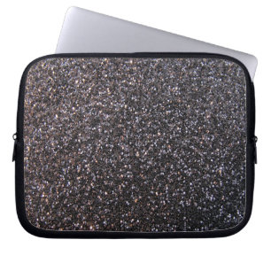 Protection Pour Ordinateur Portable Graphique noir de parties scintillantes de faux