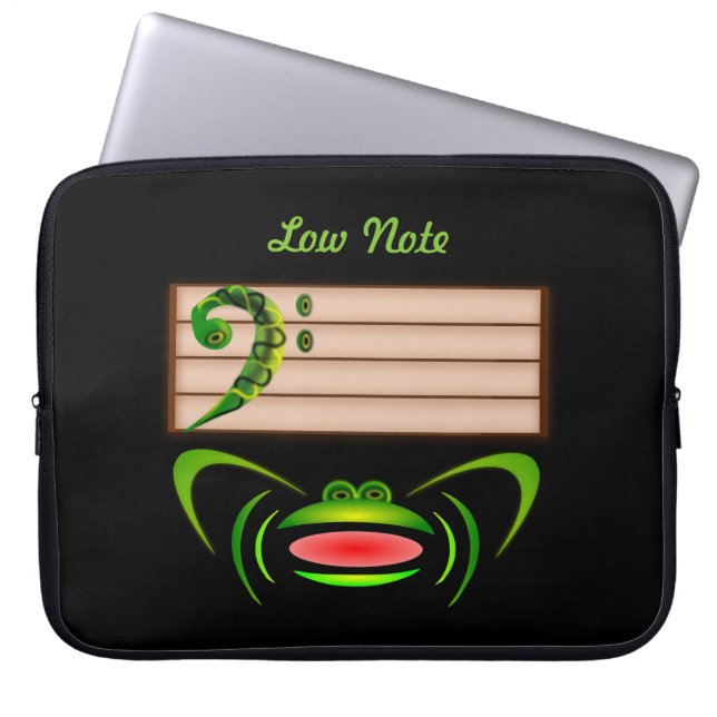 Protection Pour Ordinateur Portable Grenouille verte Note basse (Devant)