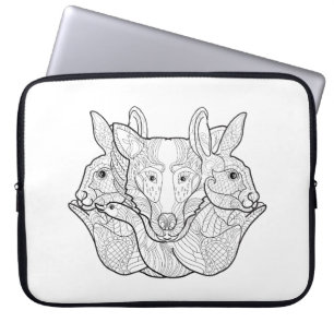 Protection Pour Ordinateur Portable Griffonnage animal de groupe