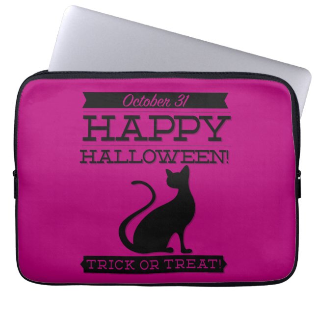 Protection Pour Ordinateur Portable Halloween rétro typographique (Devant)