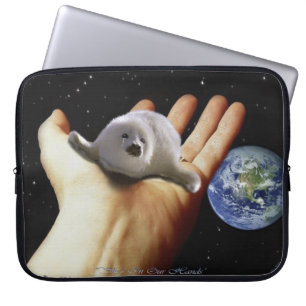 Protection Pour Ordinateur Portable Harpe Seal Pup, Main et Planète Terre