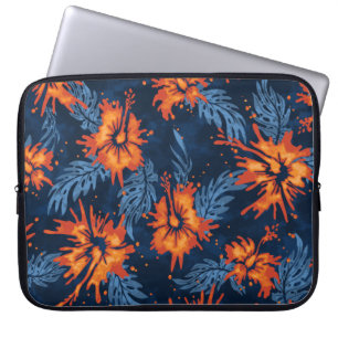 Protection Pour Ordinateur Portable Hibiscus peint Néoprène hawaïen costume blanc