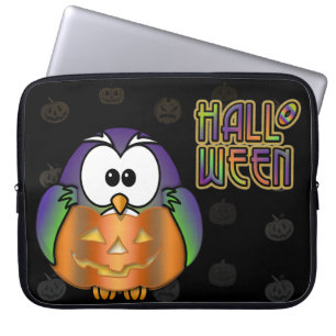Protection Pour Ordinateur Portable hibou citrouille