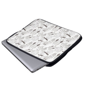 Protection Pour Ordinateur Portable Hiboux de griffonnage de brun et de blanc