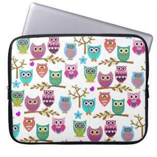 Protection Pour Ordinateur Portable hiboux heureux