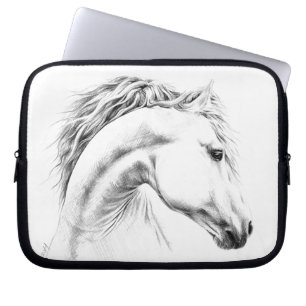 Protection Pour Ordinateur Portable Horse portrait drawing equestrian art