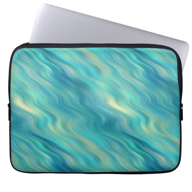 Protection Pour Ordinateur Portable Hydrangea bleu texture ondulée (Devant)