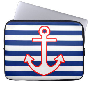 Protection Pour Ordinateur Portable Icône nautique d'Ancre de style sur des rayures