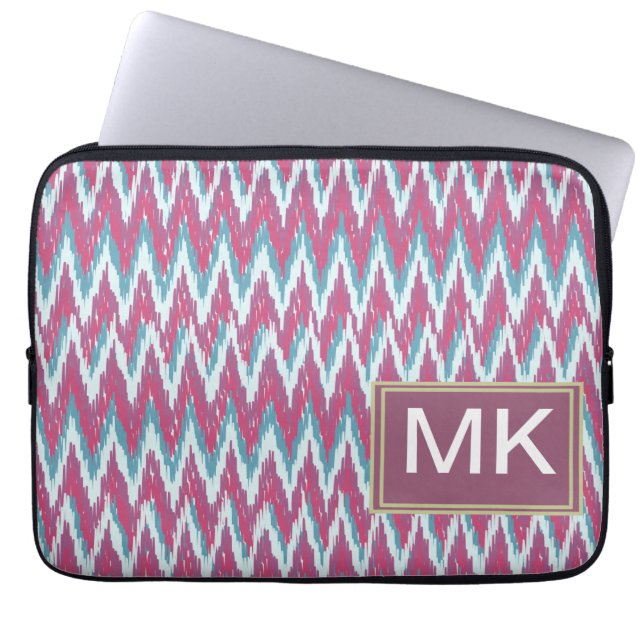 Protection Pour Ordinateur Portable ikat zigzag, effet12.ai (Devant)
