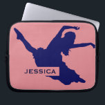 Protection Pour Ordinateur Portable Illustration de la silhouette de la danseuse noire<br><div class="desc">Illustration en silhouette bleu mignon monographie d'une danseuse en mouvement de danse. Si vous avez besoin d'aide pour customiser un de mes designs,  contactez le concepteur ArtOnWear. Mise en forme de texte gratuite avec aide en direct disponible sur demande.</div>