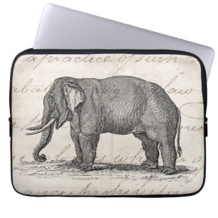 Protection Pour Ordinateur Portable Illustration vintage des années 1800 - Eléphants