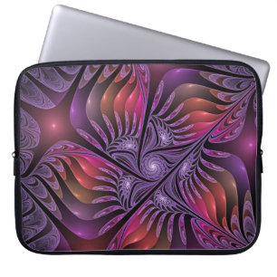 Protection Pour Ordinateur Portable Imaginaire coloré Abstrait Trippy Violet Fractal