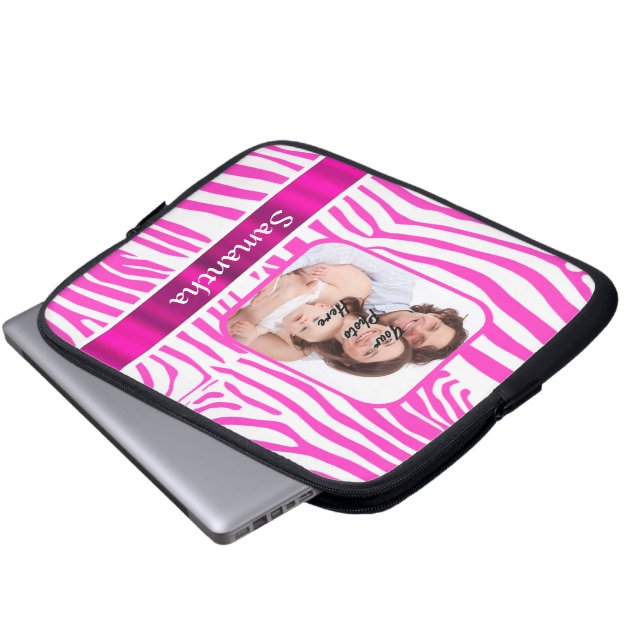 Protection Pour Ordinateur Portable Impression zèbre rose (Devant bas)