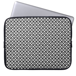 Protection Pour Ordinateur Portable imprimé kimono floral, noir et blanc